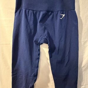 Gymshark Women’s Navy Seamless Compression Leggings with White Logo